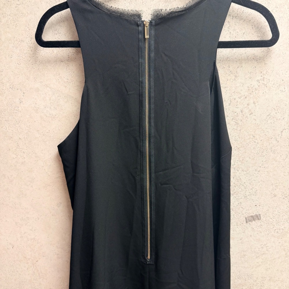 Rachel Rachel Roy 1x Plus Women Black Eye Lash Trim Cocktail Gold Zipper Dress - Picture 9 of 11
